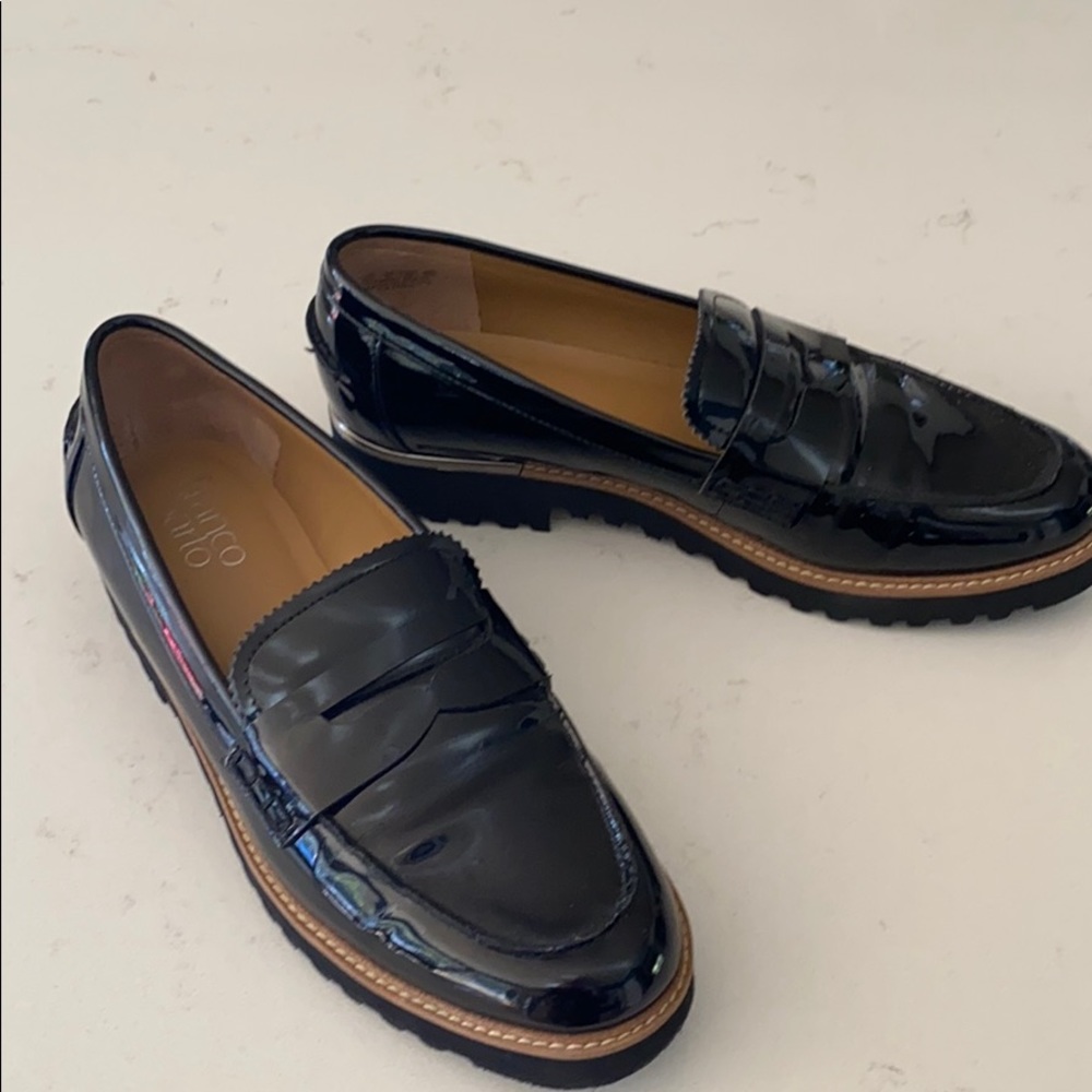 Franco Sarto Black patent loafers Size 8